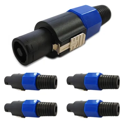 Produktbild von 4x PA Lautsprecherstecker 4-Polig Boxenstecker Knickschutz Speakon®Kompatibel