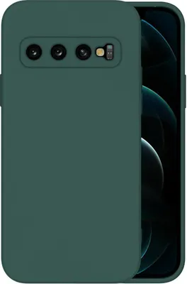 Produktbild von Hülle für Samsung Galaxy S10 mit 9H Displayglas Displayschutz Plus Case Cover Bumper Silikon Softgrip Schutzhülle Farbe: Grün