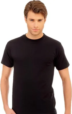 Produktbild von 2 Stück Herren T-Shirt Rundhals-Ausschnitt O-Neck Kurzarm Einfarb 1004