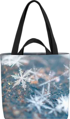 Produktbild von VOID Schneeflocke Winteranfang Tasche 33x33x14cm,15l Einkaufs-Beutel Shopper Einkaufs-Tasche Bag