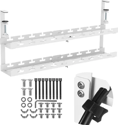 Obrázek produktu pro Podstavný organizér kabelů Maclean max. zatížení 5 kg max. 728 mm 2 úrovně bílá MC-102 W