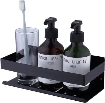 Obrázok produktu pre Samolepiaca sprchová polička bez vŕtania 23 cm/9 palcov SUS304 nerezová oceľ matná čierna H91107-23MB
