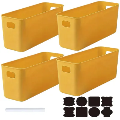 Image de Lot de 4 boîtes de rangement en plastique pour la cuisine et la salle de bain