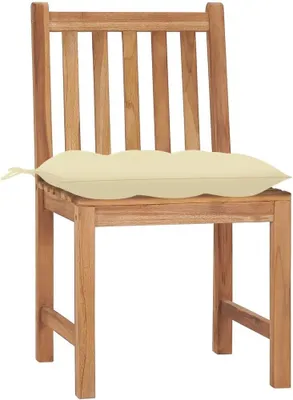 Produktbild von 4 Gartenstühle aus massivem Teakholz mit Kissen