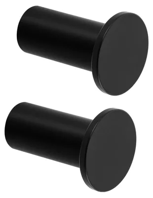 Zdjęcie produktu dla Haczyki ścienne ze stali nierdzewnej, czarne, 2 sztuki, 45 mm