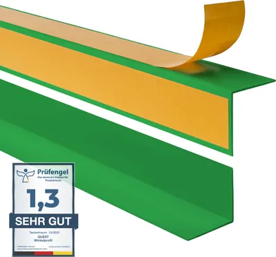 Produktbild von Winkelprofil Selbstklebend QUEST 15x15 mm, Hart-PVC Kantenschutzprofil, Winkelleiste für Innenecken, L-Form, KTZ, grasbewachsen, 150 cm