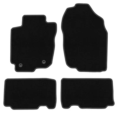 Produktbild von Velours-Fußmatten für Toyota RAV4 IV 2013-2019 (Hybrid) – 4-tlg, Schwarz, passgenau – Wielganizator BASIC