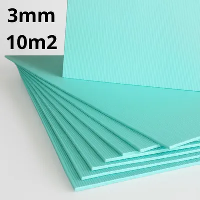 Produktbild von XPS Trittschalldämmung 3 mm – 10 m2 – 20 % dichter – Unterlage für Laminat & Parkettböden