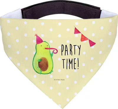 Produktbild von Mr. & Mrs. Panda Halstuch Avocado Party Zeit - Gelb Pastell - Geschenk, Für Hunde, Tuch, Hund, Geburtstagsfeier, Genießen, Happy Birthday, Dreieckstuch, Geburtstag