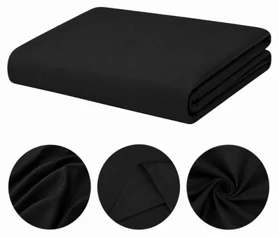 Produktbild von Baumwoll-Spannbettlaken ohne Gummiband, 210x250 cm, schwarz, 100% Baumwolle, KI-generiertes Bild