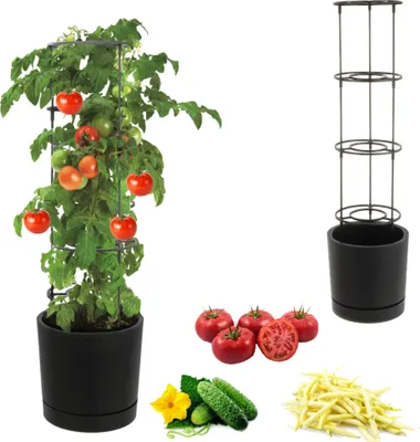 Obrázok produktu pre Zeleninový kvetináč na pestovanie viniča paradajky uhorky fazuľa Ø30cm antracit + vložka