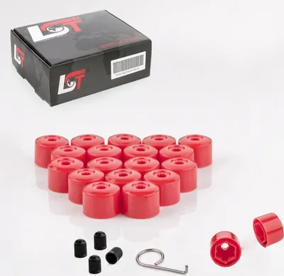 Produktbild von 20x Radschrauben Abdeckkappen Radschraubenkappe 17mm rot für AUDI PORSCHE