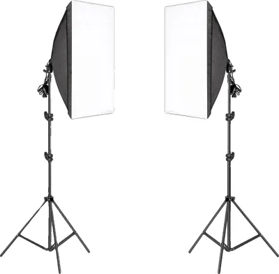 Zdjęcie produktu dla Zestaw softboxów do fotografii, regulowany statyw oświetleniowy, łatwa konfiguracja, bez żarówek, bez torby