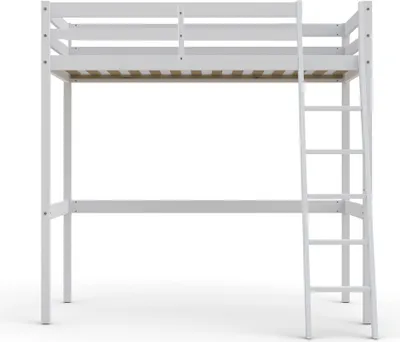 Produktbild von Hochbett STUDIO mit Lattenrost / Hochbett 90x200 - Weiß