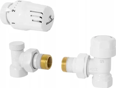 Produktbild von Thermostat-Set abgewinkelt, weiß, 1/2