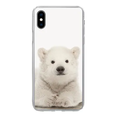 Produktbild von MuchoWow® Handyhülle Schutzhülle Hülle für iPhone Xs Eisbär - Tiere - Kinder - Weiß - Jungen - Mädchen Silikon Softcase Handy Hülle - Handytasche