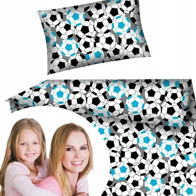 Produktbild von Designpremium Kinder Bettwäsche Fußballmuster Baumwolle 100x135 cm