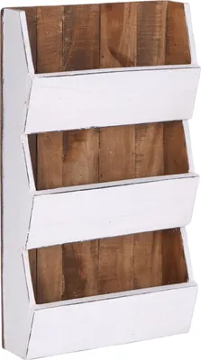Produktbild von ZEITUNGSREGAL "NEWS 60" | Mahagoni, 60x38x11cm (HxBxT) | Wandregal | Farbe: 06 weiß-landhaus