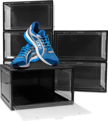 Produktbild von Lex21 Schuh Box 6 Stück Schwarz Stapelbar MS-18235