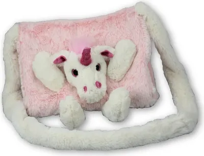 Produktbild von Muff Handwärmer Kuscheltier Schmusetier Plüschtier Einhorn rosa weiß