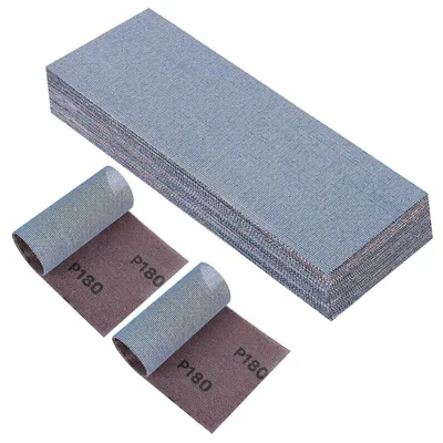 Productafbeelding van Netzschuurpapier stroken, 80x230mm, met klittenband, 25 stuks, korrelgrootte 180, keramisch, geschikt voor hand- en excenterschuurmachines