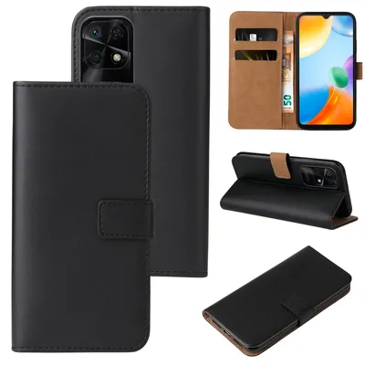 Produktbild von Handyhülle für Xiaomi Redmi 10C Klapphülle Bookcase Flip Cover Hülle Handy Tasche Etui Farbe: Schwarz