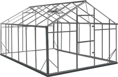 Produktbild von Gampre Aluminium Glas Gewächshaus Sanus XL15 Anthrazit 430x290x225 cm