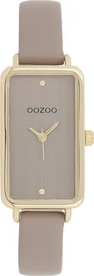 Zdjęcie produktu dla Oozoo zegarek na rękę taupe brązowa skóra Czasomierze damskie analogowy zegarek kwarcowy UOC11531
