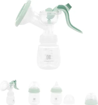 Produktbild von Kikkaboo Milchpumpe manuell Elsie, 180 ml Flasche, Silikonsauger Gruppe 0+ hellgrün