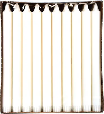 Produktbild von PAPSTAR Kronkerzen 2,2 cm, 20 cm lang, 100 % Stearin, weiß | Packung (30 Stück)