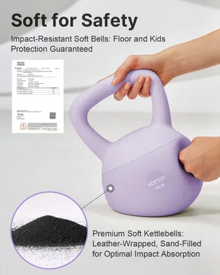 Imagen del producto de Mancuerna kettlebell, 11,3 kg, con agarre antideslizante, ideal para entrenamiento de fuerza en casa