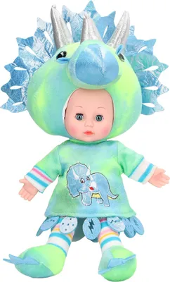 Produktbild von Dinosaurier-Babypuppe, süßes weiches Plüschtier für Mädchen und Kinder, 40 cm, grün