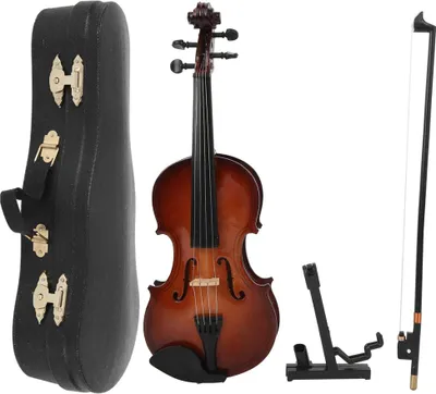 Produktbild von Hölzerne Miniatur Geigenmodell Mini Musikinstrument Ornamente mit Geschenkbox