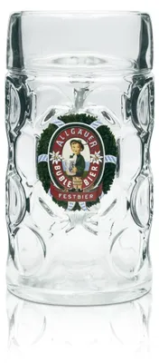 Produktbild von Allgäuer Büble Bierglas Maßkrug 1l Festbier Edition Kontur Gläser Brauerei Bayern