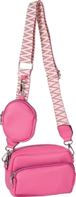 Produktbild von styleBREAKER Damen Umhängetaschen Set 2-Teilig, gemusterter Schultergurt und ovale Börse, Rechteckige Crossbody Bag Einfarbig 02012405