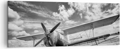 Produktbild von Bild auf Leinwand - Leinwandbild - Einteilig - An-2 Flugzeug Schwarzweiß - 140x50cm - Wand Bild - Wanddeko - Wandbilder - Leinwanddruck - Bilder - Wanddekoration - Leinwand bilder - AB140x50-4228