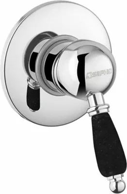 Produktbild von Sapho KIRKÉ BLACK Unterputz-Duscharmatur, 1 Weg, Schwarz Hebel, Chrom