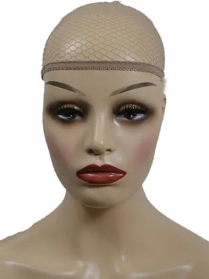 Produktbild von EWANTO Haarnetz Mesh Perückenkappe Unterziehhaube aus beigem Nylon mit offenem Ende Einheitsgröße HH-10