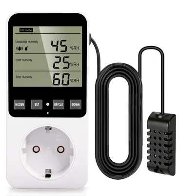 Temperaturregler Steckdose 230 V mit Sensor, digitaler Hygrostat