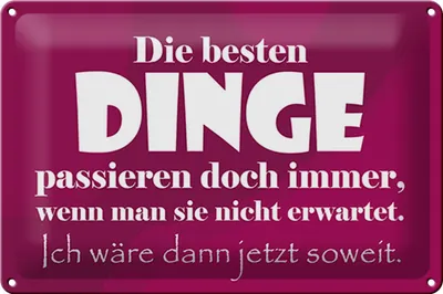 Produktbild von Blechschild Spruch 30x20cm Die besten Dinge