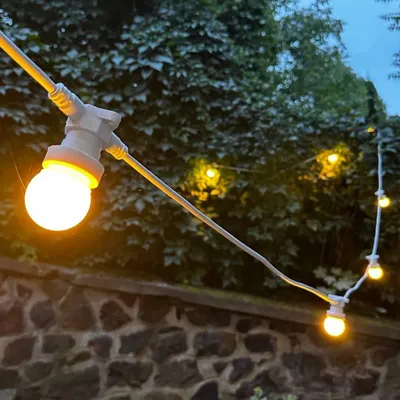 Obrázek produktu pro DECOLED pohádková světla pro žárovky s paticí E27, 50 m, 50 patic, bílý kabel, IP67