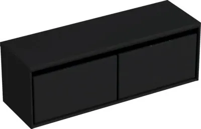 Produktbild von Sanox Waschtischunterschrank Loft BxHxT 140,2 x 48 x 45 cm Frontfarbe schwarz matt mit Waschtischplatte