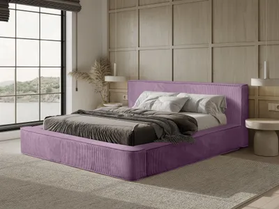 Produktbild von Polsterbett Doppelbett MODESTO Komplettset 180x200cm in Stoff Lincoln Flieder