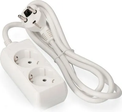 Produktbild von Edm 2 Steckdosen Mehrfachsteckdose 3 M Weiß One Size / EU Plug Weiß One Size