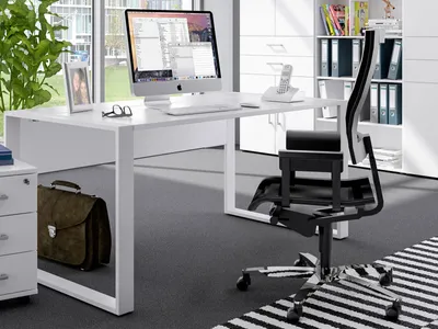 Produktbild von Schreibtisch Arbeitstisch Bürotisch Arbeitsplatz Computertisch Tisch "Hamburg II" weiß