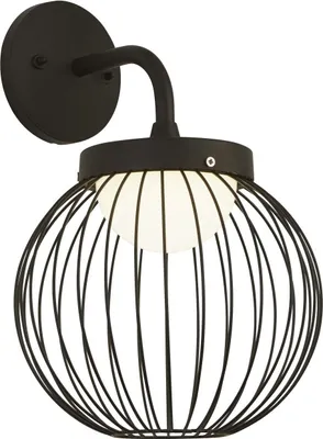 Produktbild von LED Wandleuchte außen Aluminium IP44 H: 39 cm Schwarz Weiß Kugelschirm warmweiß 3000 K 1460 lm Modern