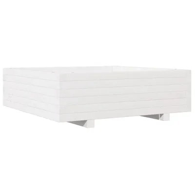 Produktbild von Pflanzkübel Weiß 80x80x26,5 cm Massivholz Kiefer