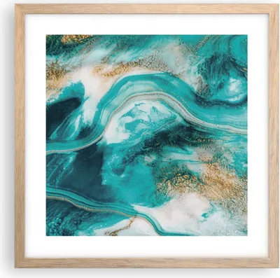 Produktbild von Gerahmtes Poster - Rahmen in heller Eiche - Wasser Meer Ozean - 40x40 cm - Wand Bild - Wanddeko - Wandbilder - Kunstposter - Wandposter - Bilderrahmen - Bilder - Kunstdruck - P2NAC40x40-5108