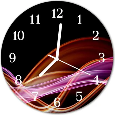 Produktbild von Glasuhr Wanduhr Küchenuhr Echt-Glas 30fi cm Abstrakte Kunst violett