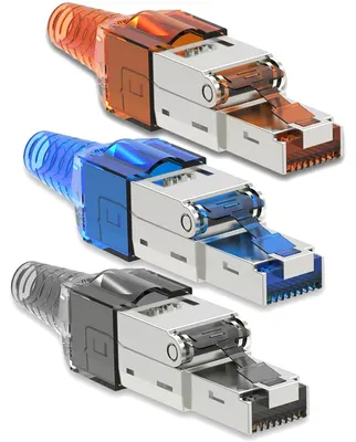 Produktbild von Netzwerk Stecker RJ45 CAT7 Stecker Netzwerk Montage Werkzeuglos NetzwerksteckerStückzahl:4 Stück;Auswahl:Stecker CAT7 Grau